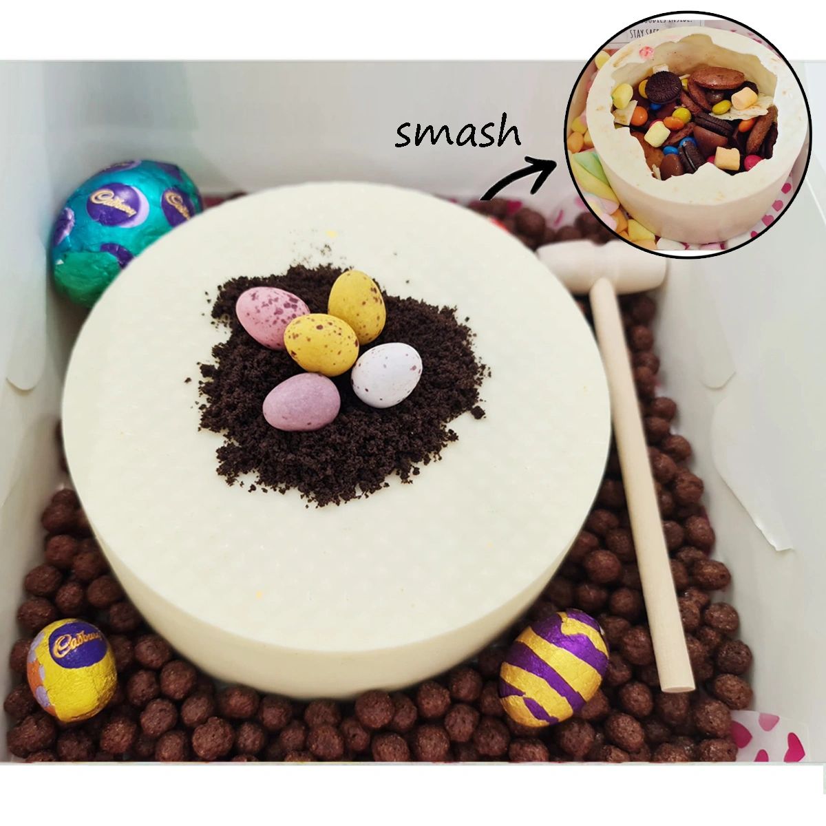 Easter Nest Chocolate Smash Cake